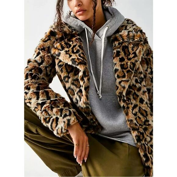 NWT Free People Lola Leopard Blazer / Beige Leopard - Picture 4 of 15